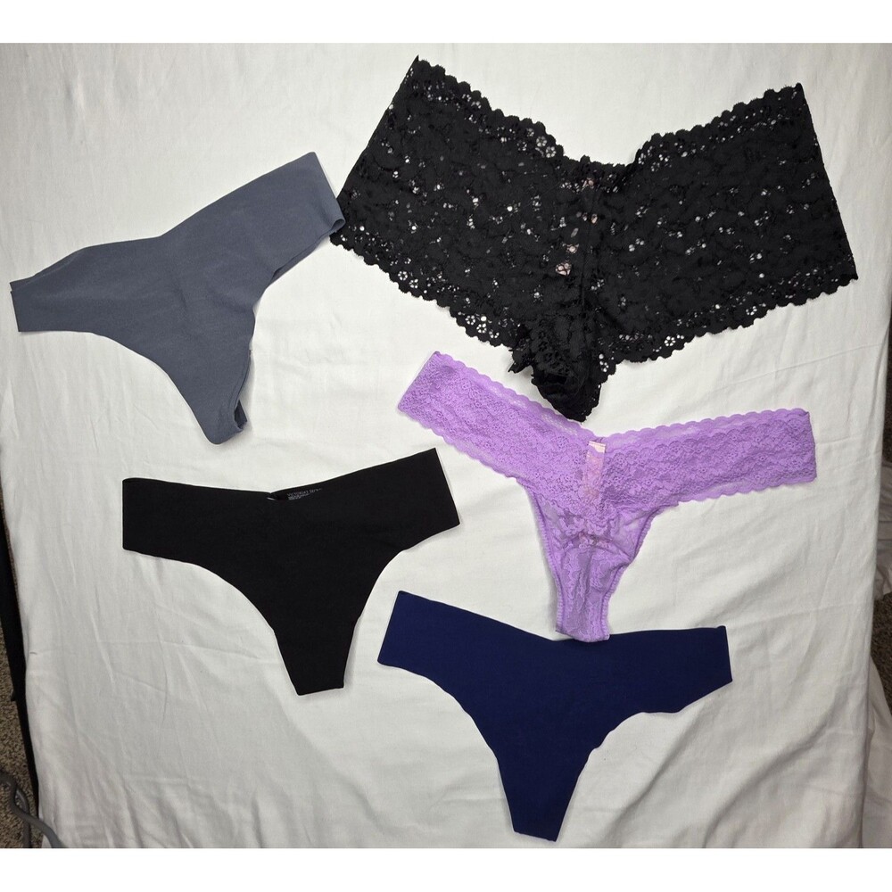 NWT Victoria's Secret Panties Lot of 5 Size Medium Thongs Lace Cheeky